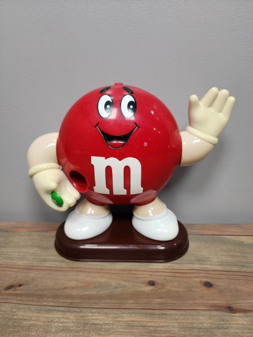 VINTAGE RED M&M CANDY DISPENSER 9 " TALL MARS INC MM 1991